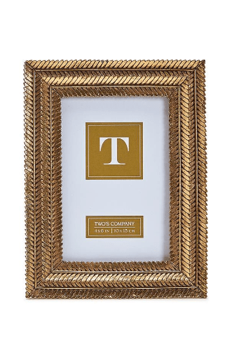 Gold Fern 4x6 Photo Frame Home Decor Two's Company
