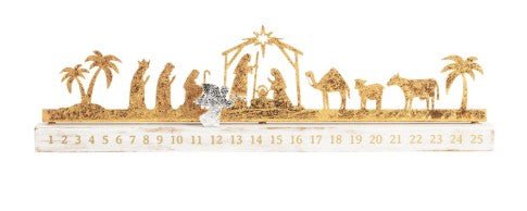 Gold Nativity Countdown Calendar Seasonal Mudpie