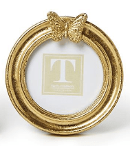 Golden Butterfly Round Frame Home Decor Two's Company