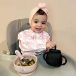 Grayson Long Sleeve Bib - Lightning Bolts - Pine Green Baby Accessories Calla & Friends