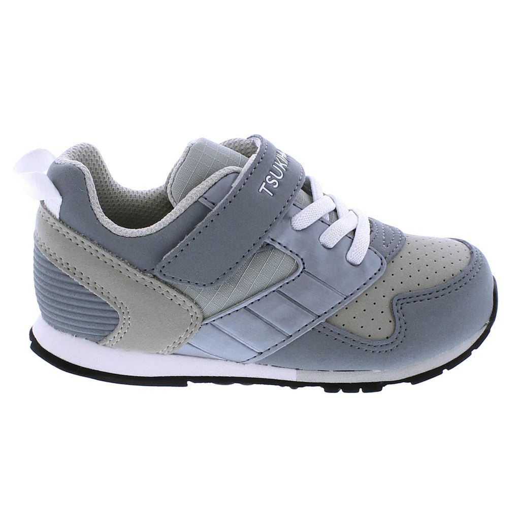 Gray/White Racer Girls Shoes Tsukihoshi