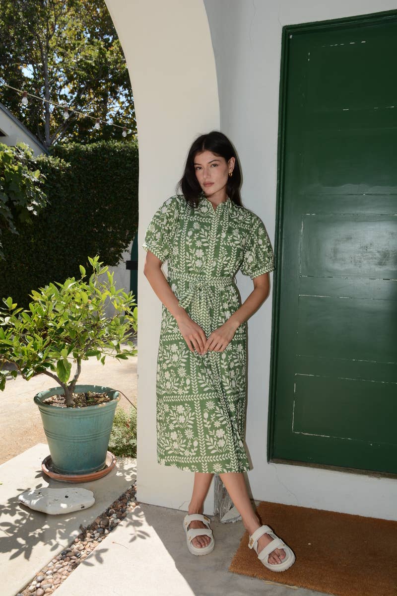 Stevie's Garden Shirt Dress Long Dresses Polagram by Wellmade USA