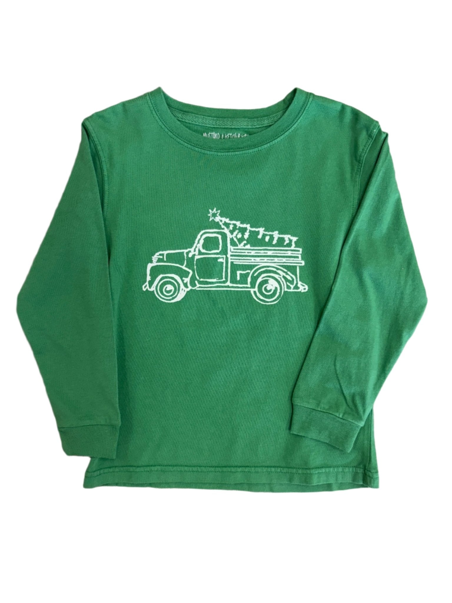 Green Truck w/ Tree LS T-Shirt Boys Tees Mustard & Ketchup