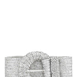 Half Circle Buckle Metallic Straw Belt - Silver Misc Accessories ANB Fashion