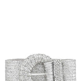 Half Circle Buckle Metallic Straw Belt - Silver Misc Accessories ANB Fashion