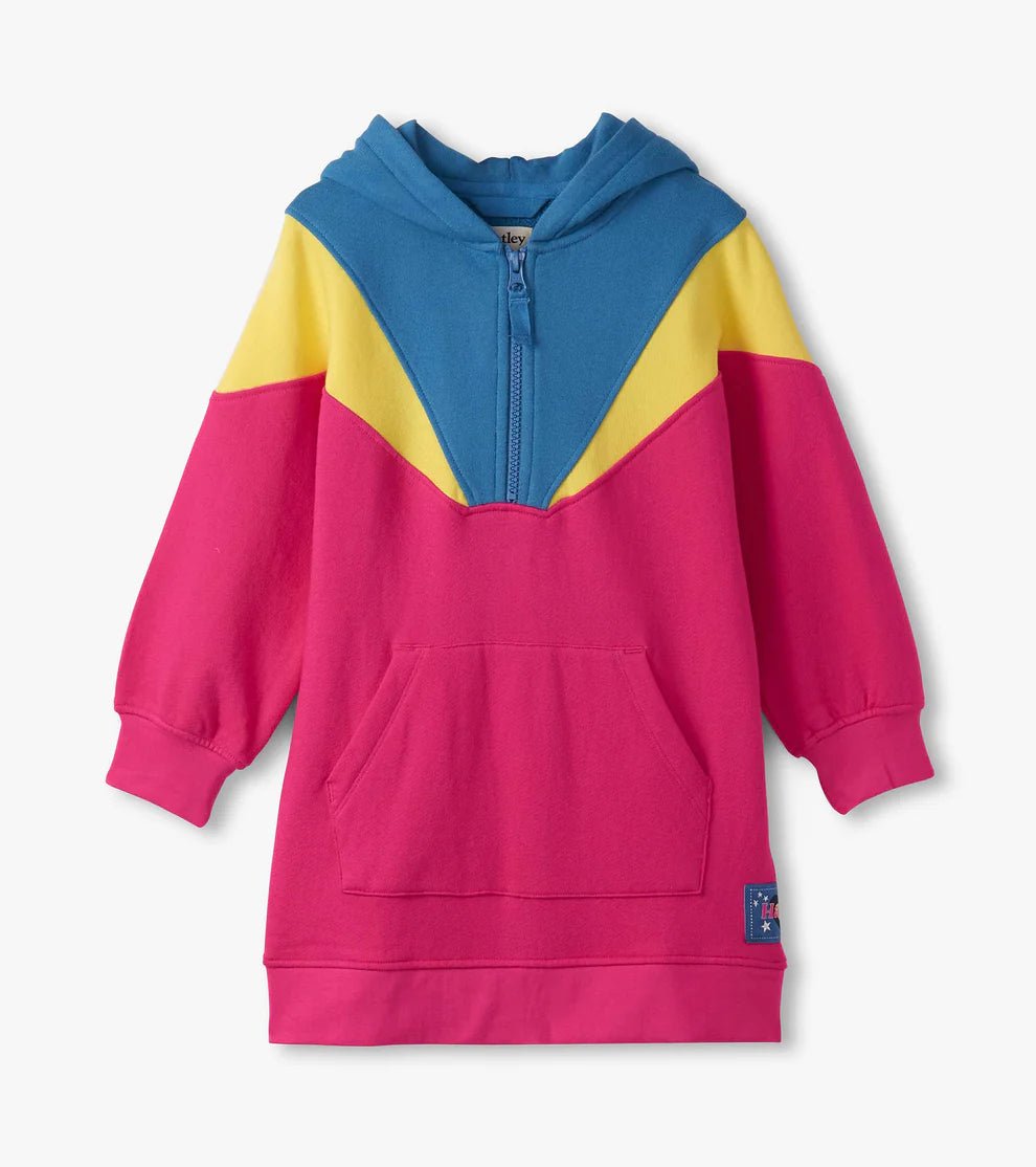 Half-Zip Retro Color Block Dress Girls Play Dresses Hatley