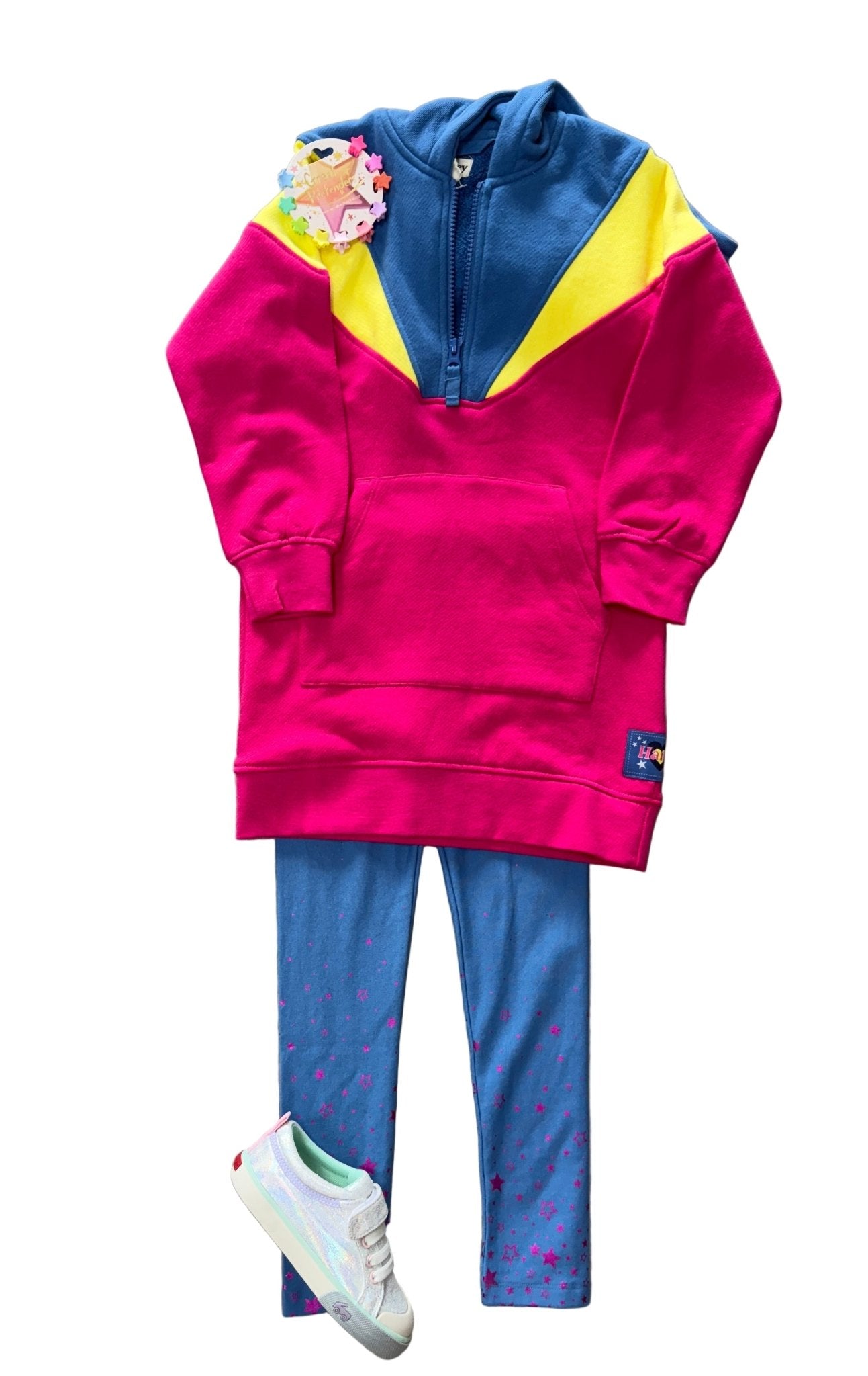Half-Zip Retro Color Block Dress Girls Play Dresses Hatley