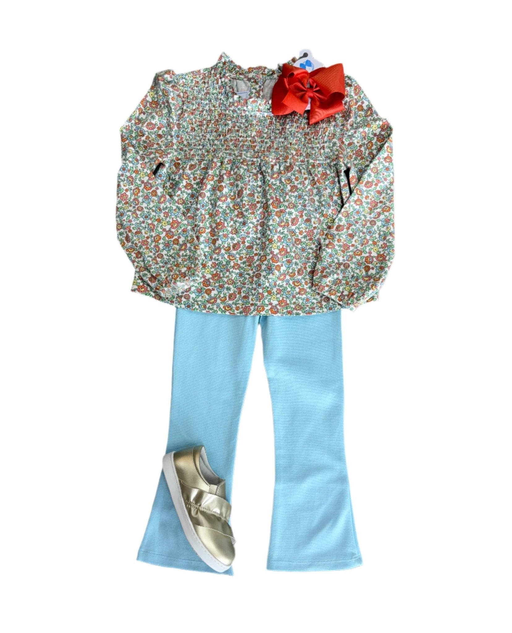 Kick Flare Leggings - Sky Girls Pants + Leggings Little English