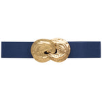 Hammered Gold Buckle Elastic Belt - Ivory Misc Accessories anbfashion