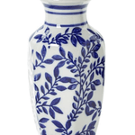 Hand-Painted Blue and White Chinoiserie Vases Home Decor Two's Company Hexagon