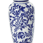 Hand-Painted Blue and White Chinoiserie Vases Home Decor Two's Company Wide Mouth