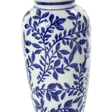 Hand-Painted Blue and White Chinoiserie Vases Home Decor Two's Company Wide Mouth
