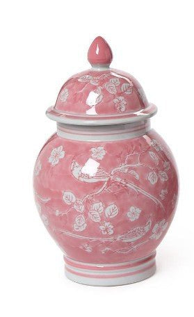 Hand Painted Pink Vase - Ginger Jar Home Decor Two's Company