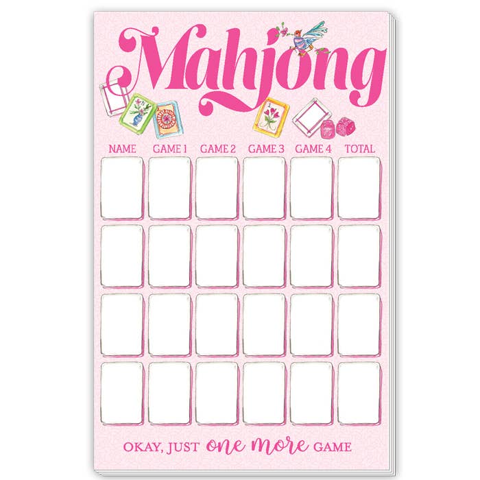 Handpainted Mahjong Score Pad Large Notepad Paper Goods RosanneBeck Collections
