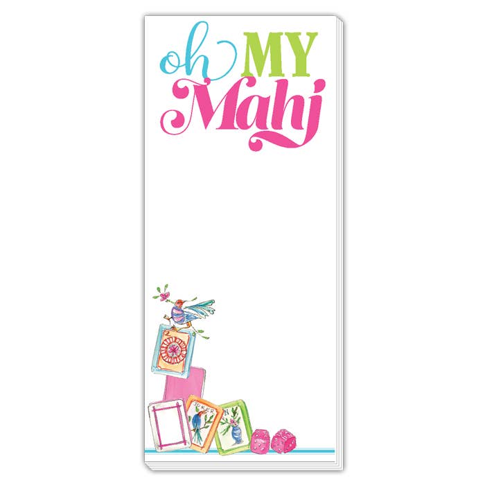 Handpainted Mahjong Tiles Oh My Mahj Skinny Notepad Paper Goods RosanneBeck Collections