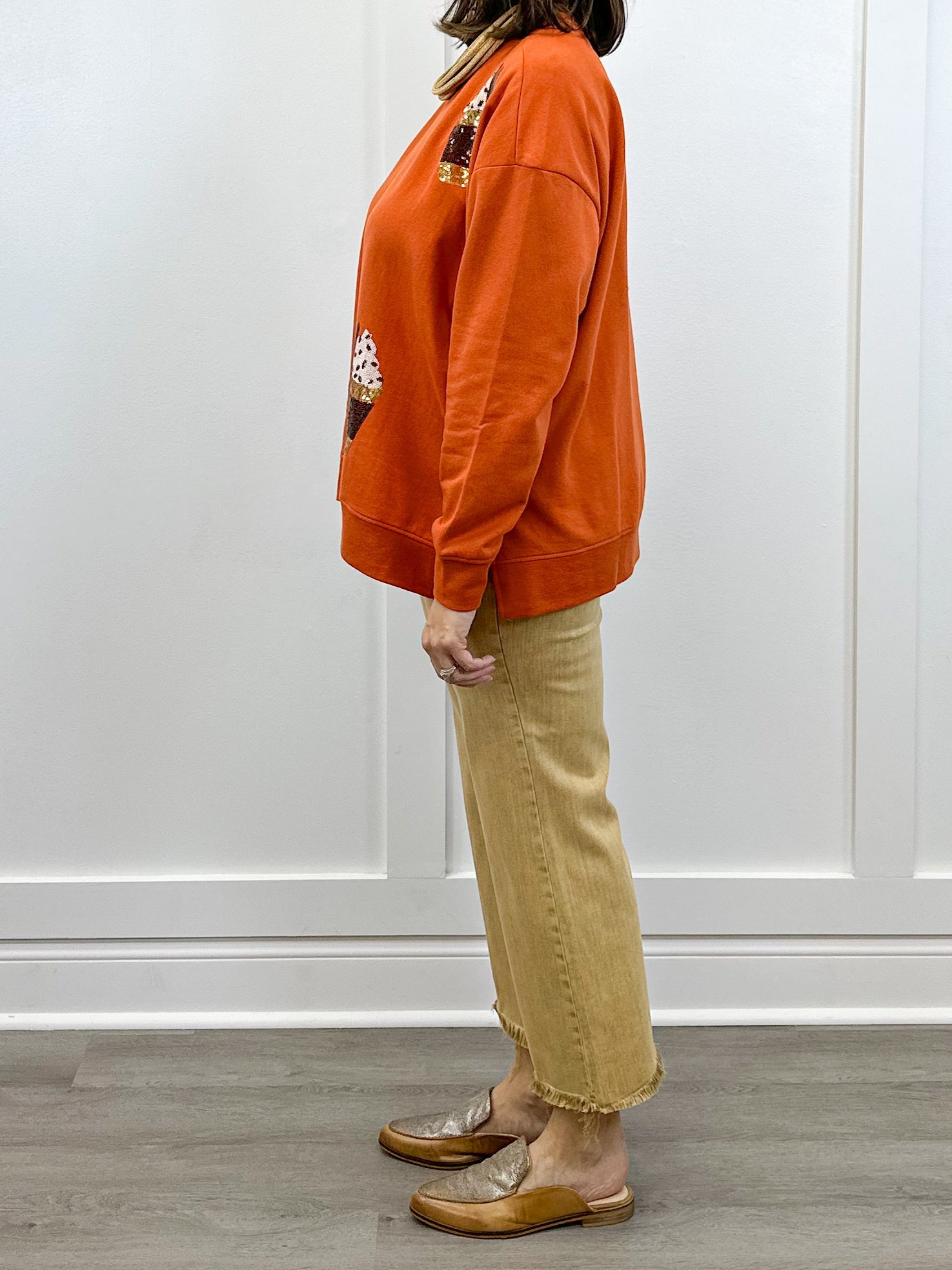 Hannah Crop Flare w/ Fray - Mineral Gold Jeans Liverpool