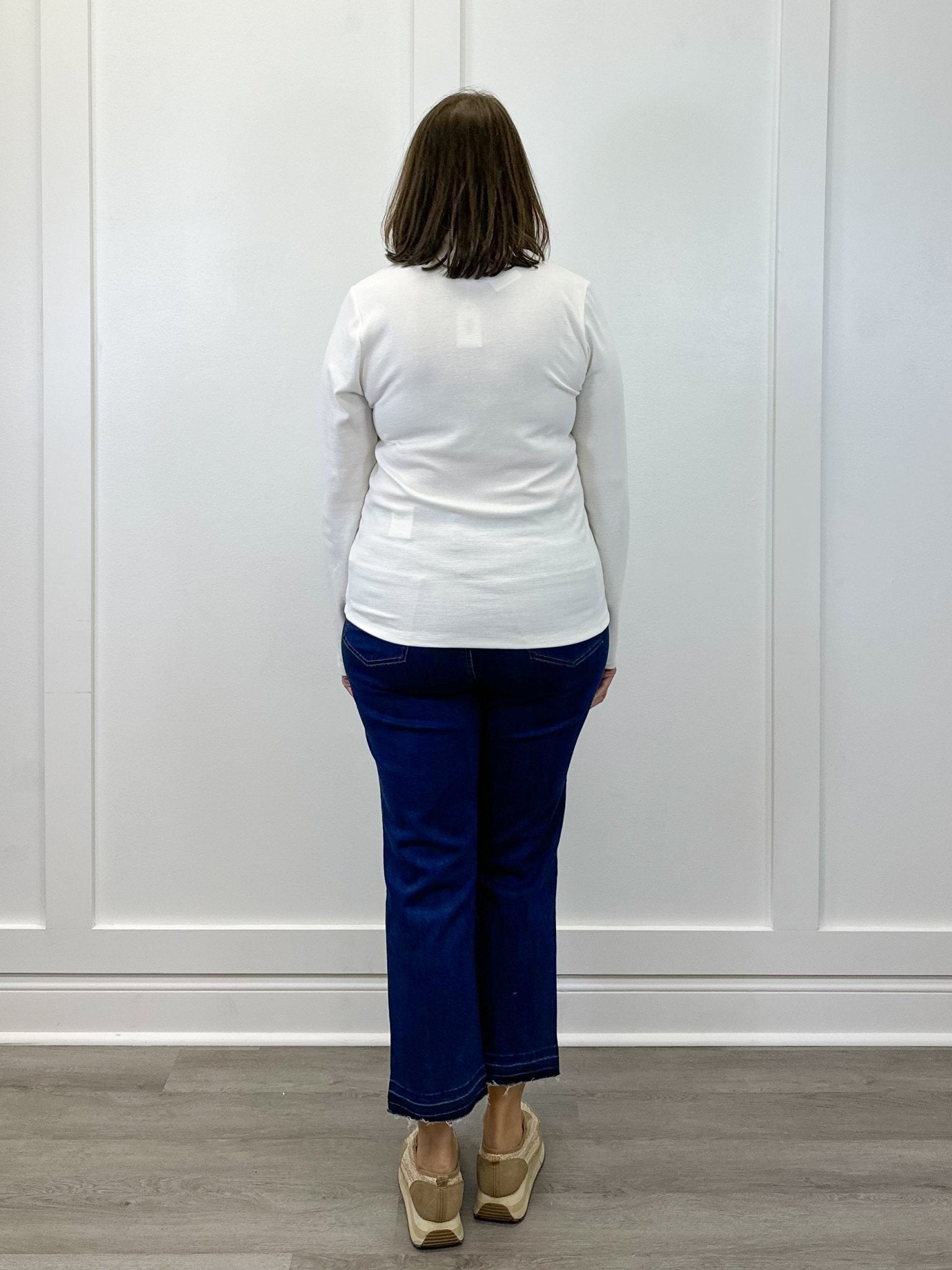 Hannah Mock Neck Top - Off White Tops Jodifl