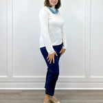 Hannah Mock Neck Top - Off White Tops Jodifl