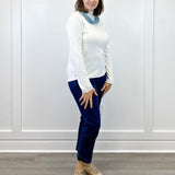 Hannah Mock Neck Top - Off White Tops Jodifl