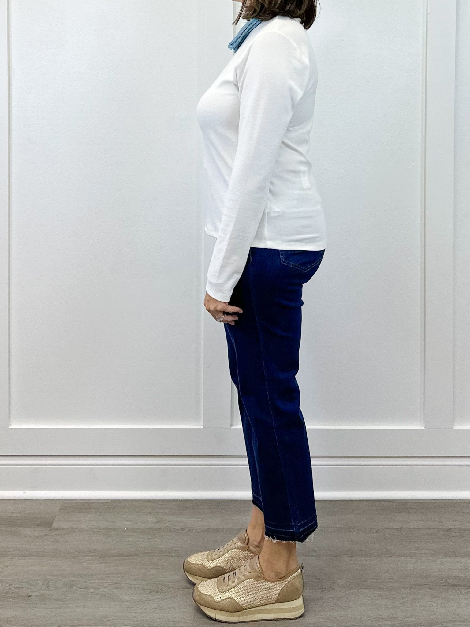 Hannah Mock Neck Top - Off White Tops Jodifl