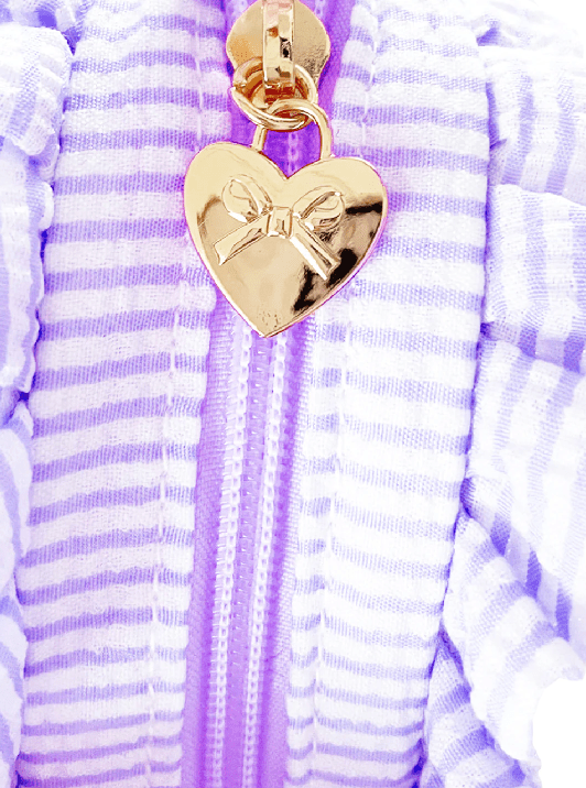 Heart Purse - Lily Lavender Seersucker Kids Backpacks + Bags Bits & Bows