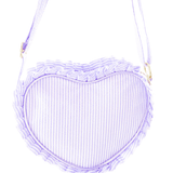Heart Purse - Lily Lavender Seersucker Kids Backpacks + Bags Bits & Bows