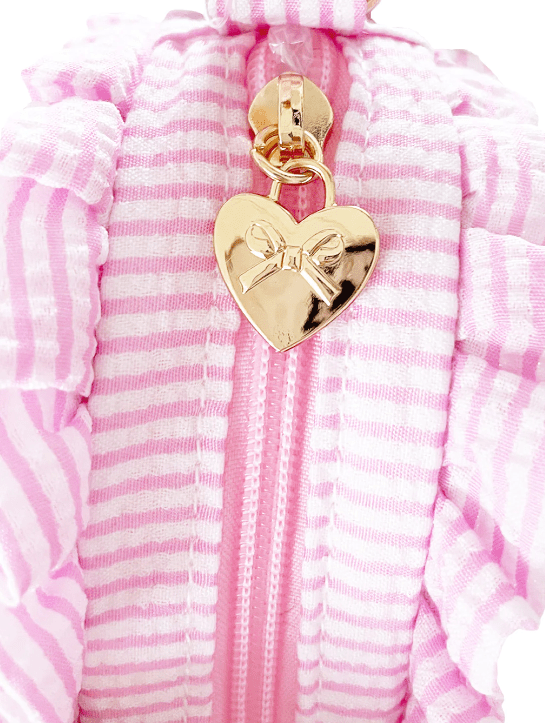 Heart Purse - Palmer Pink Seersucker Kids Backpacks + Bags Bits & Bows