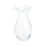 Hibiscus Glass Clear Vertical Fluted Small Vase Home Decor Vietri