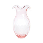 Hibiscus Glass Pink Vertical Fluted Small Vase Home Decor Vietri
