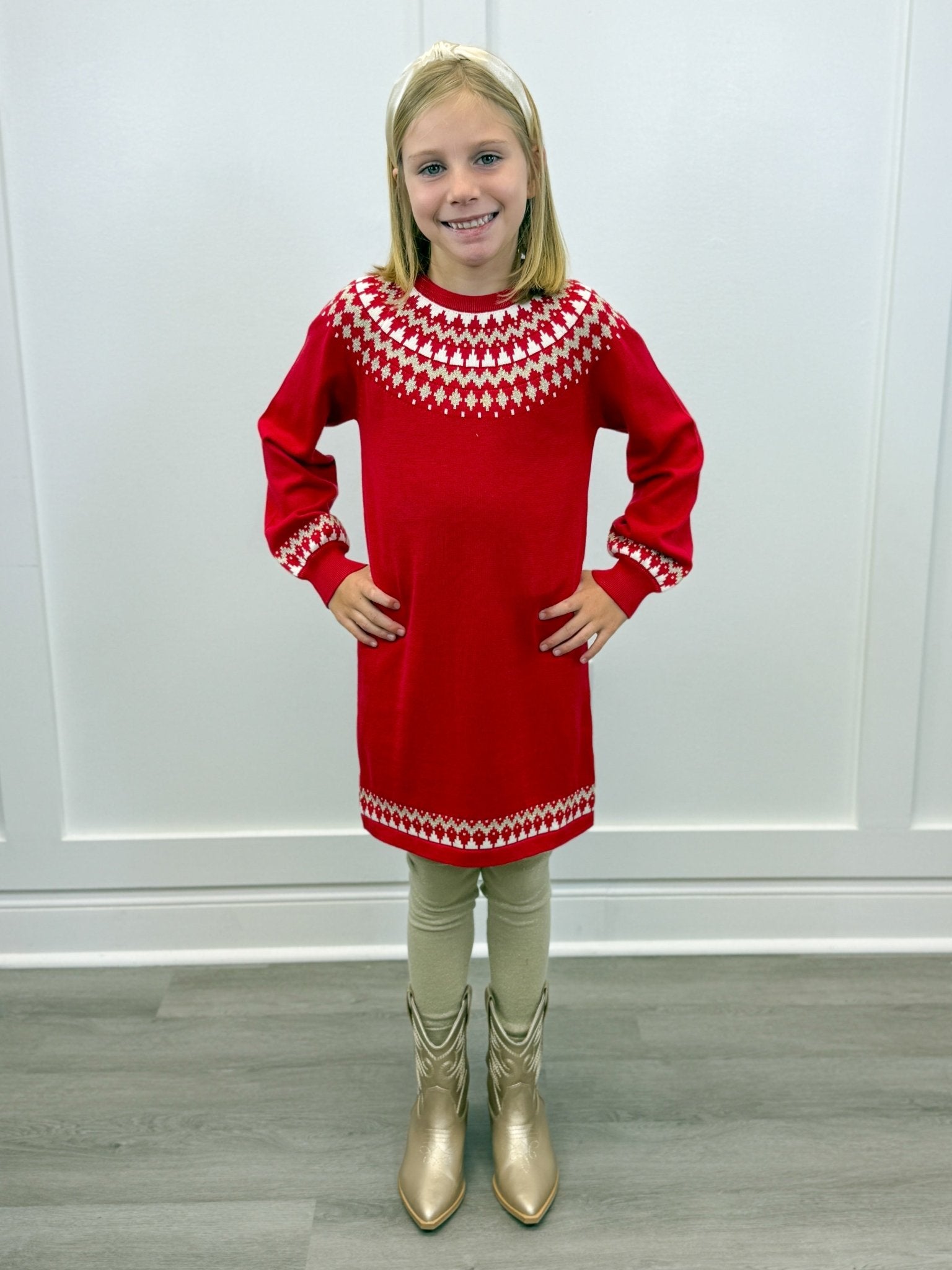 Holiday Fair Isle Swing Sweater Dress Girls Play Dresses Hatley