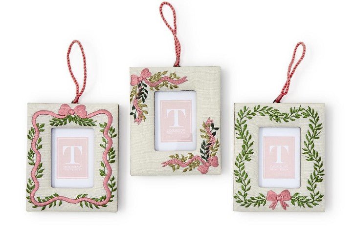 Holiday Memories Embroidered Photo Frame Ornament - Assorted Home Decor Two's Company