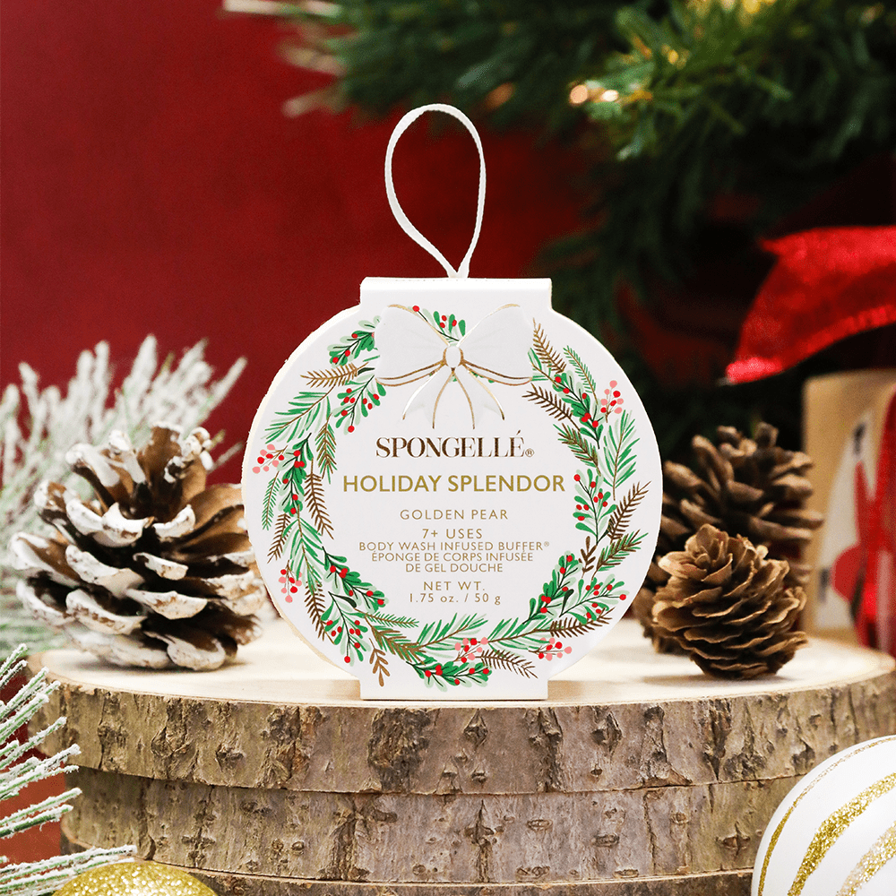 Holiday Splendor - Golden Pear Holiday Wreath Body Buffer Self-Care Spongellé