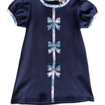 Holly Bow Dress - Navy Girls Sets Banana Split