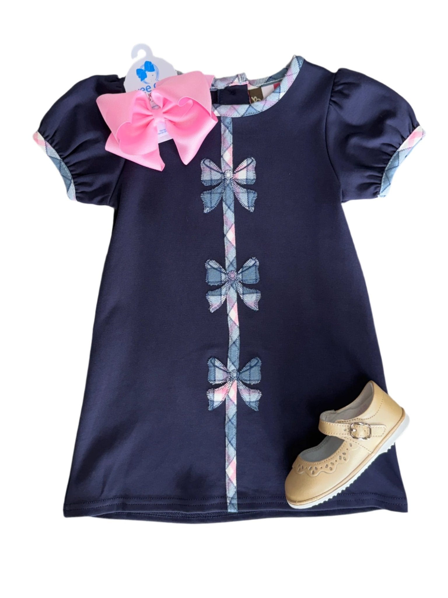 Holly Bow Dress - Navy Girls Sets Banana Split