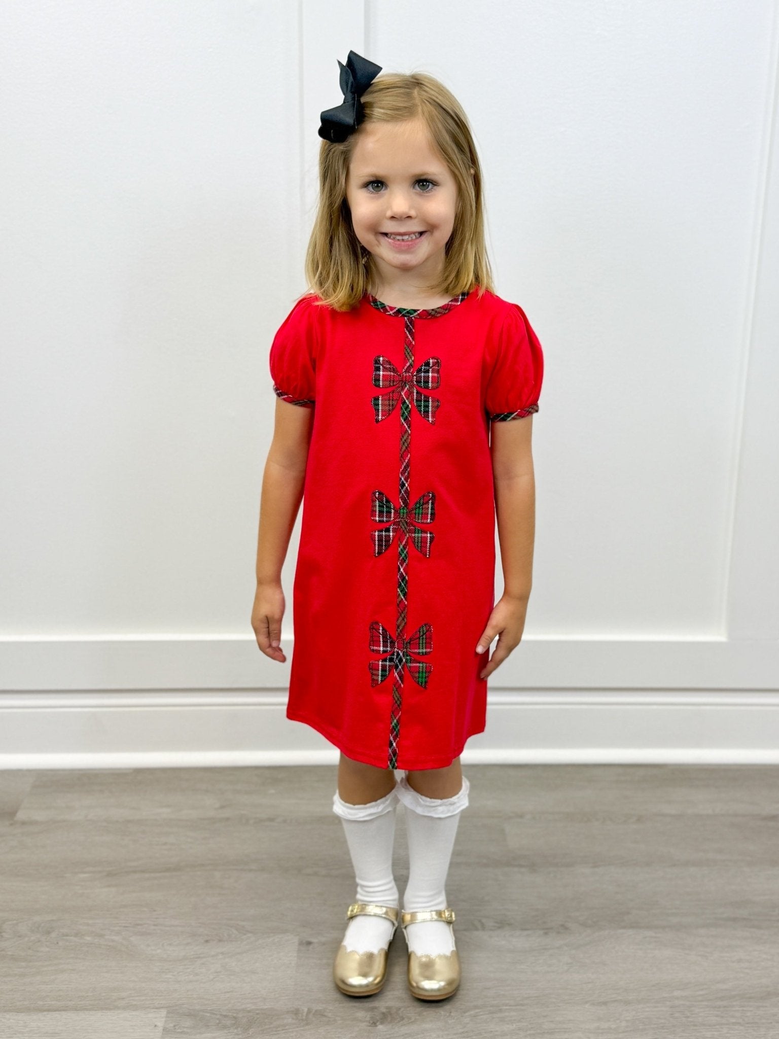 Holly Bow Dress - Red Girls Occasion Dresses Banana Split