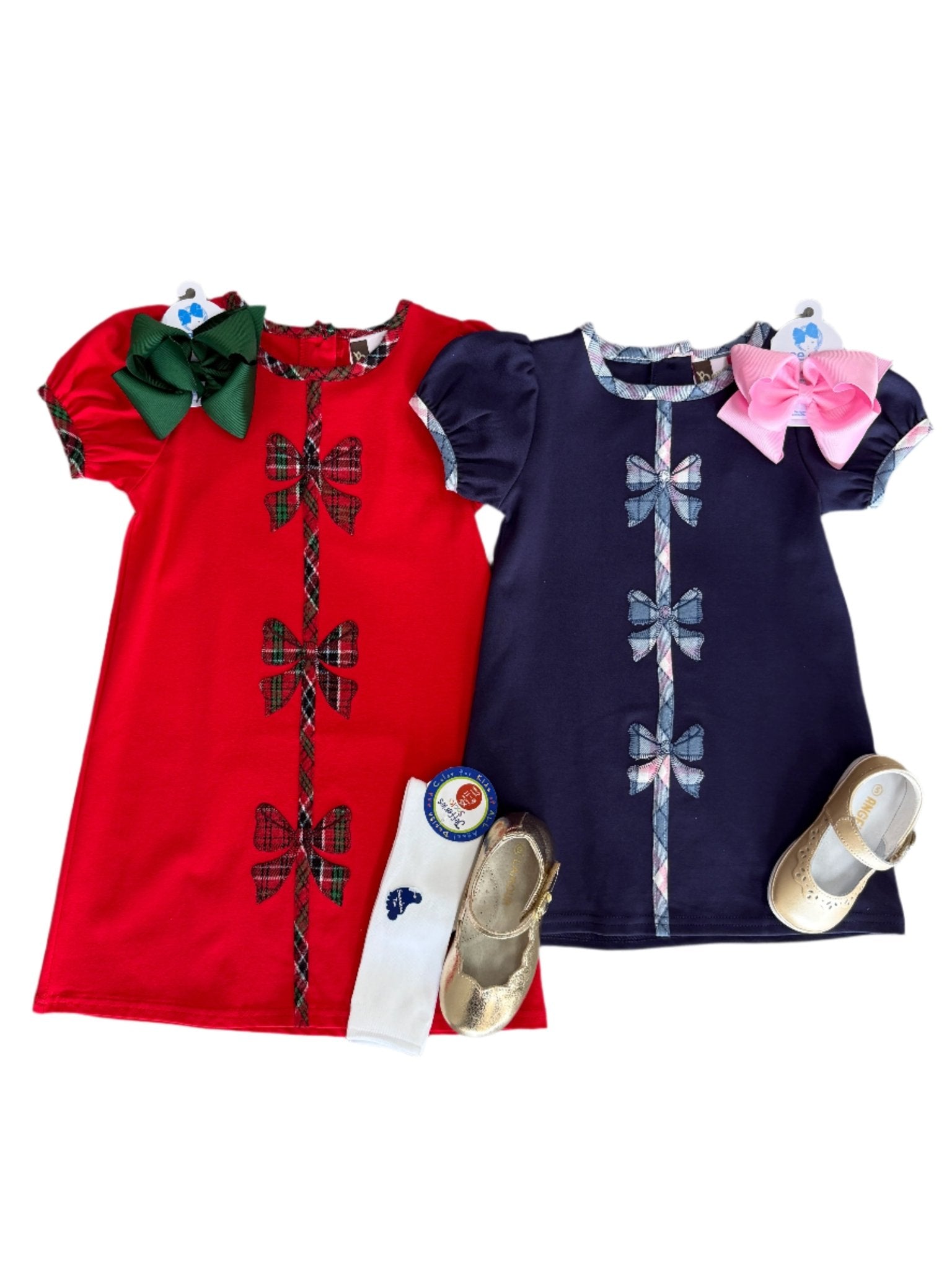 Holly Bow Dress - Red Girls Sets Banana Split