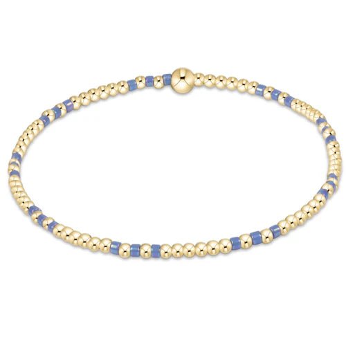Hope Joy Pattern 2mm Bead Bracelet - Bright Blue Bracelets enewton