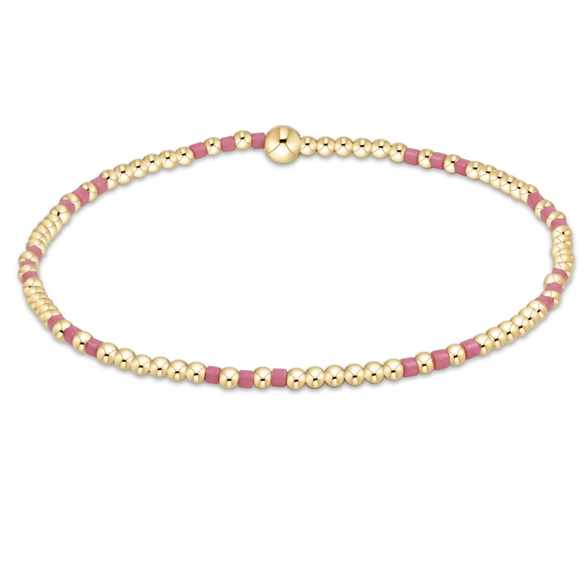 Hope Joy Pattern 2mm Bead Bracelet - Bright Pink Bracelets enewton