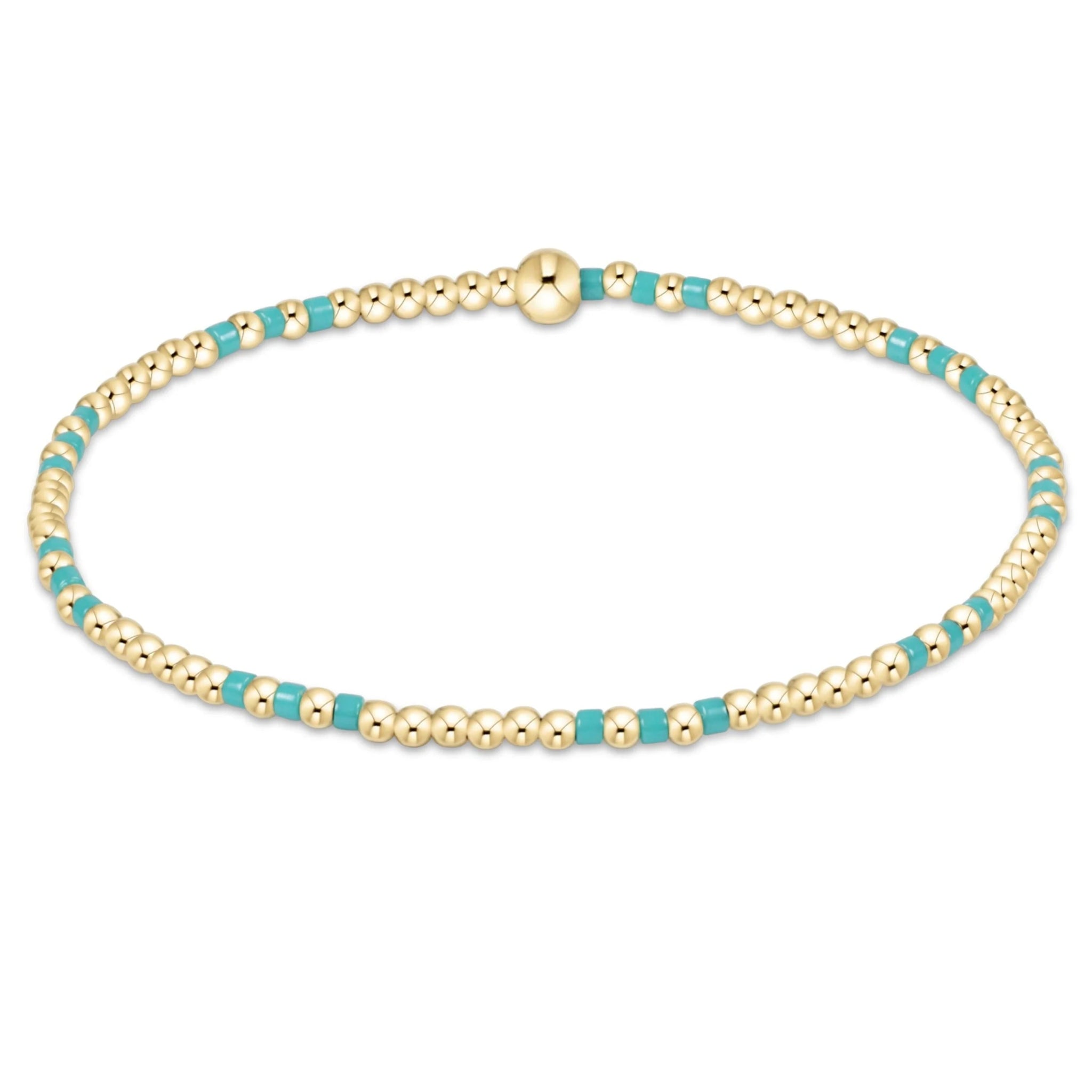 Hope Joy Pattern 2mm Bead Bracelet - Turquoise Bracelets enewton
