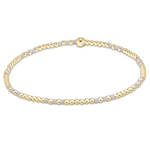 Hope Joy Pattern 2mm Bead Bracelet - White Bracelets enewton