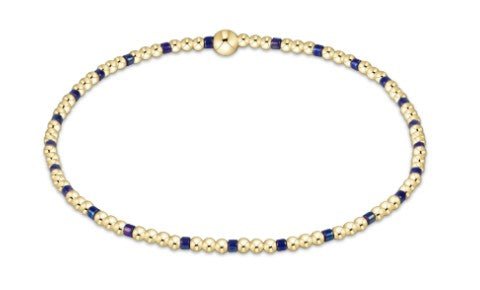 Hope Sincerity Pattern 2mm Bead Bracelet - Blue Metallic - Sugar Babies Children's Boutique/Meg's Shoppe