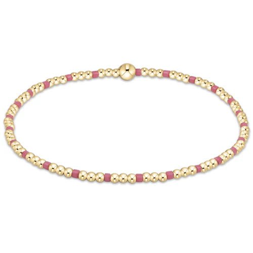 Hope Sincerity Pattern 2mm Bead Bracelet - Bright Pink Bracelets enewton