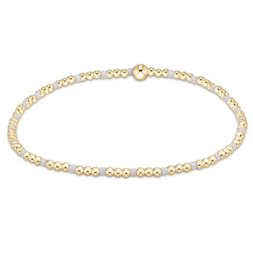 Hope Sincerity Pattern 2mm Bead Bracelet - White Bracelets enewton