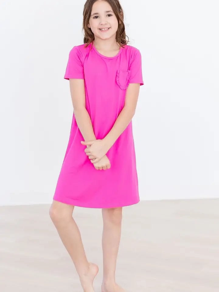 Hot Pink T-Shirt Dress Girls Play Dresses Mila & Rose