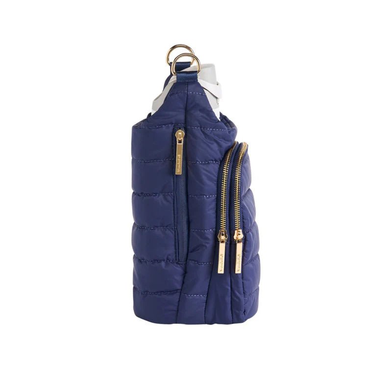 HydroBag Handle - Navy Matte w/ Solid Vegan Leather Strap Purses + Totes WanderFull