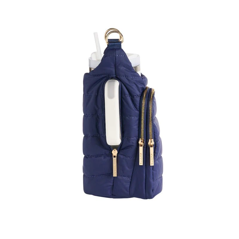 HydroBag Handle - Navy Matte w/ Solid Vegan Leather Strap Purses + Totes WanderFull