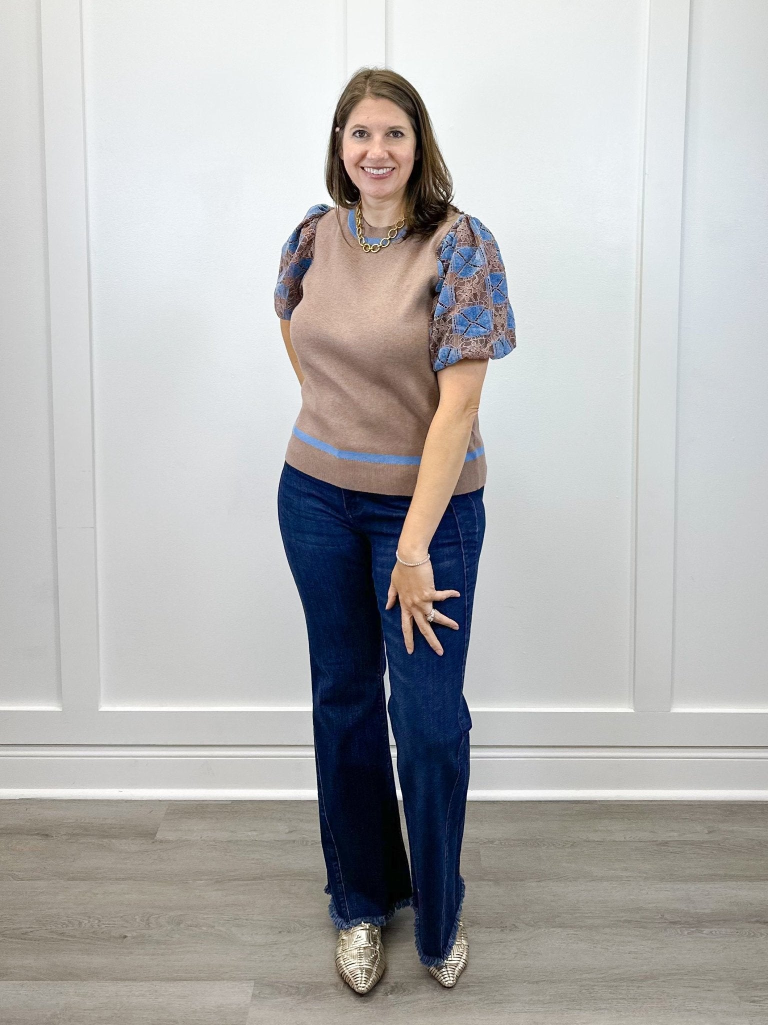 Indy Top - Lace Mocha Sweaters FATE