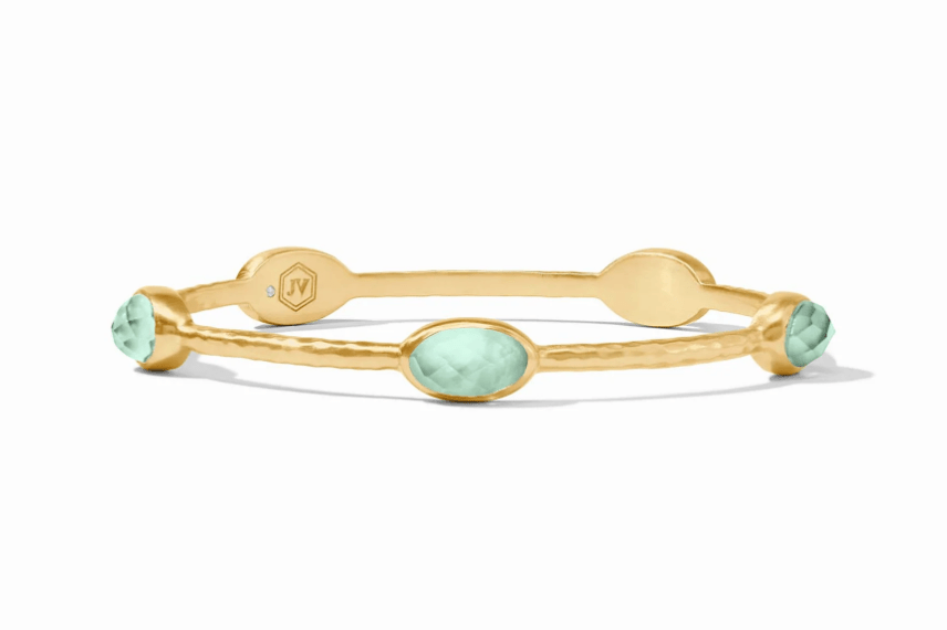 Ivy Stone Bangle Iridescent Aquamarine Blue - Medium Bracelets Julie Vos