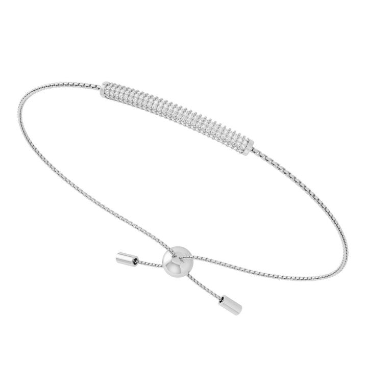 Juliette Pavé Chain Bracelet - Silver - White Topaz Bracelets Dean Davidson