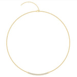 Juliette Pavé Tube Necklace - Gold - White Topaz Necklaces Dean Davidson
